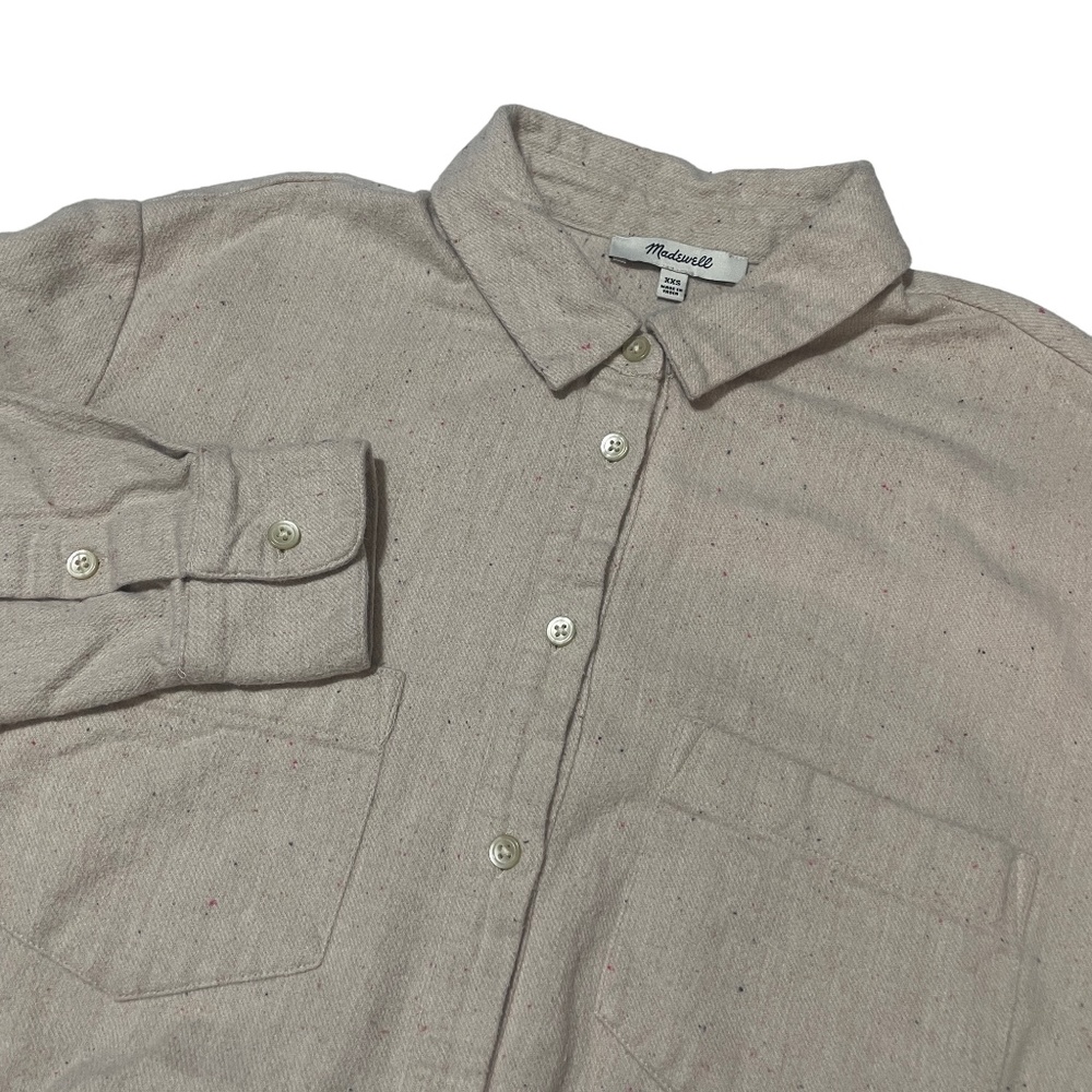 Madewell XXS Pink confetti Flannel Shirt Long Sleeve Cotton‎ Pockets Ladies